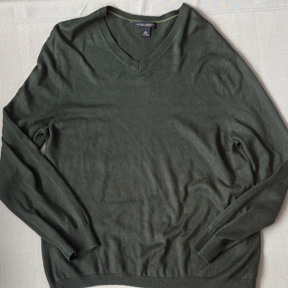 Banana Republic Other - Banana Republic Dark Green V-Neck Sweater sz L SILK CASHMERE blend
